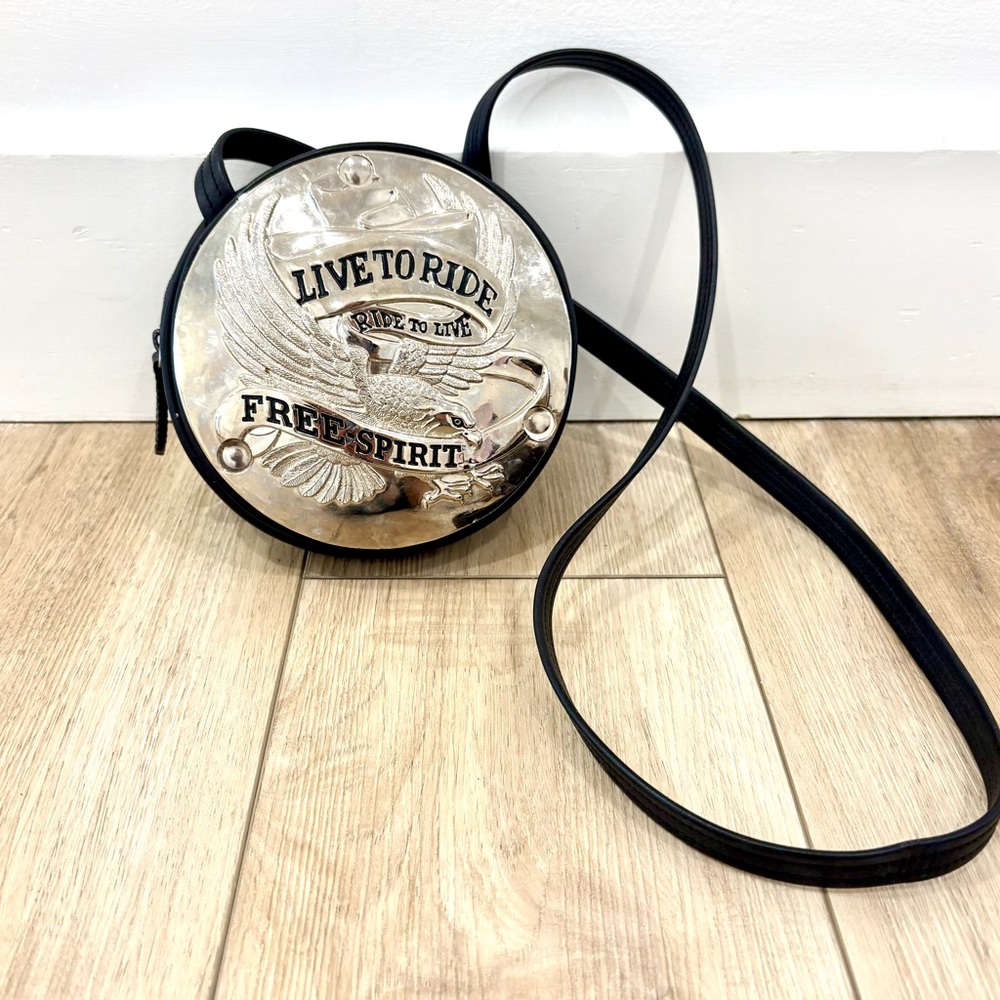 Harley-Davidson Black and Silver Crossbody Bag